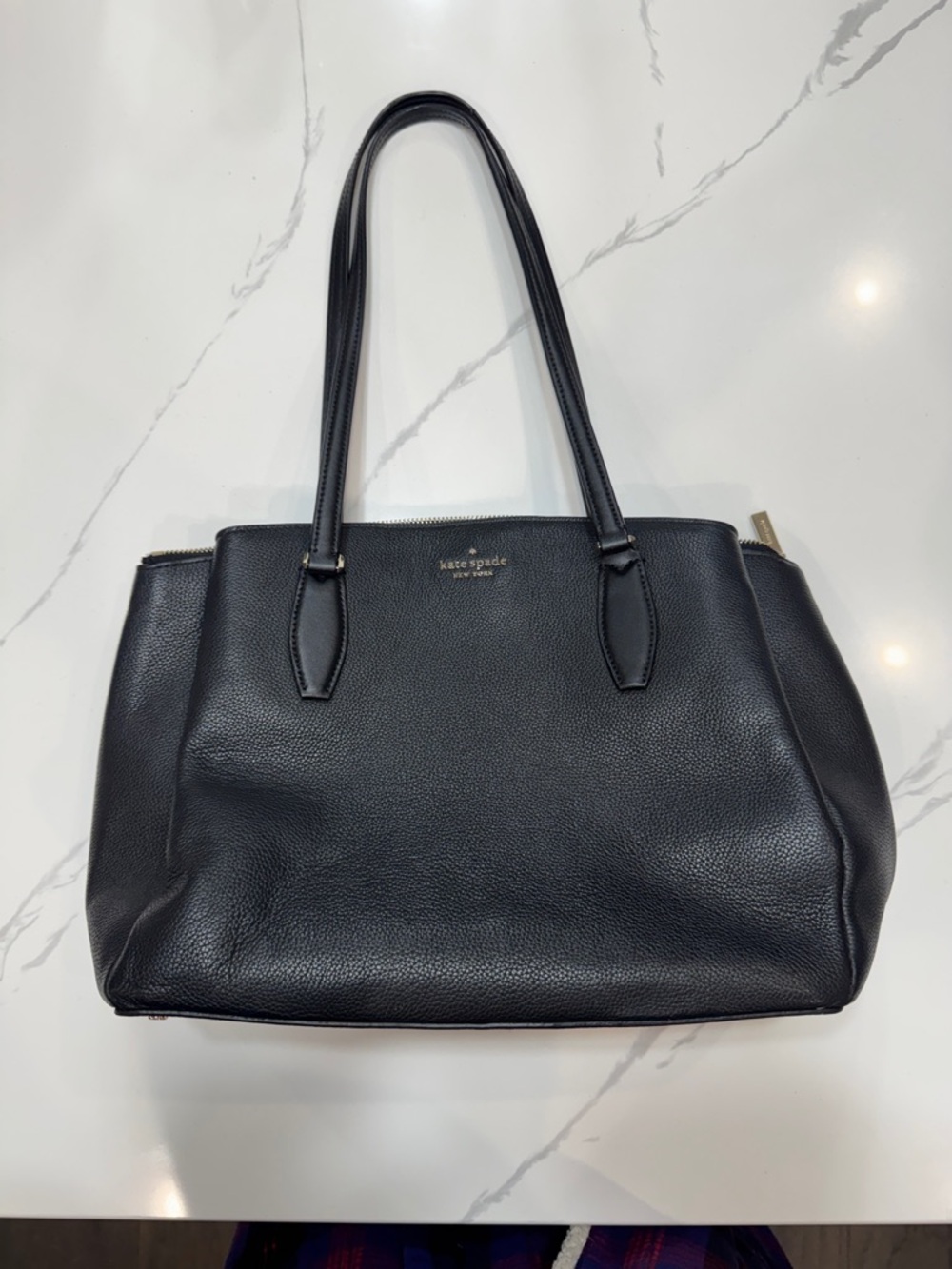 kate spade Black Pebbled Leather Tote
